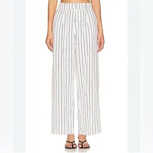 Faithfull the Brand Cream and Gray Striped Linen pant Ida Pants Trani Stripe 6